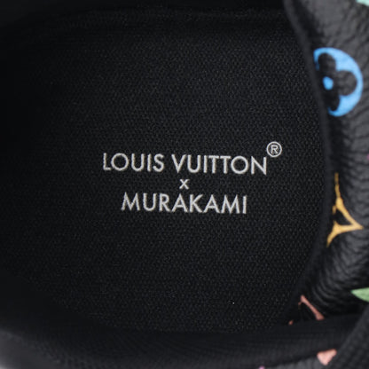 LV × TM LVトレイナーライン モノグラムマルチカラー 村上隆コラボ スニーカー レザー ブラック マルチカラー ルイヴィトン シューズ LOUIS VUITTON