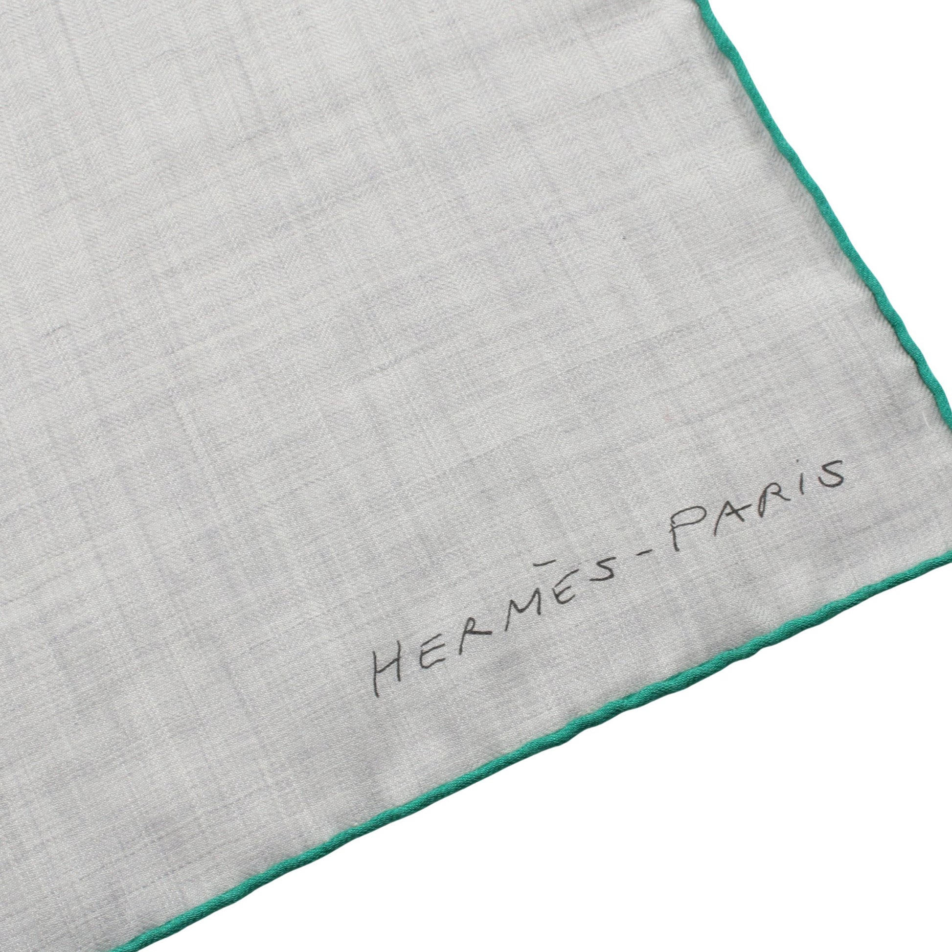 カレジェアン カレ140 Une Rose pour Alma スカーフ ショール カシミヤ シルク グレー グリーン エルメス 財布・小物 HERMES