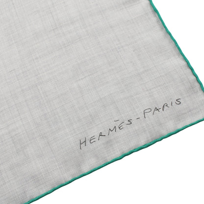 カレジェアン カレ140 Une Rose pour Alma スカーフ ショール カシミヤ シルク グレー グリーン エルメス 財布・小物 HERMES