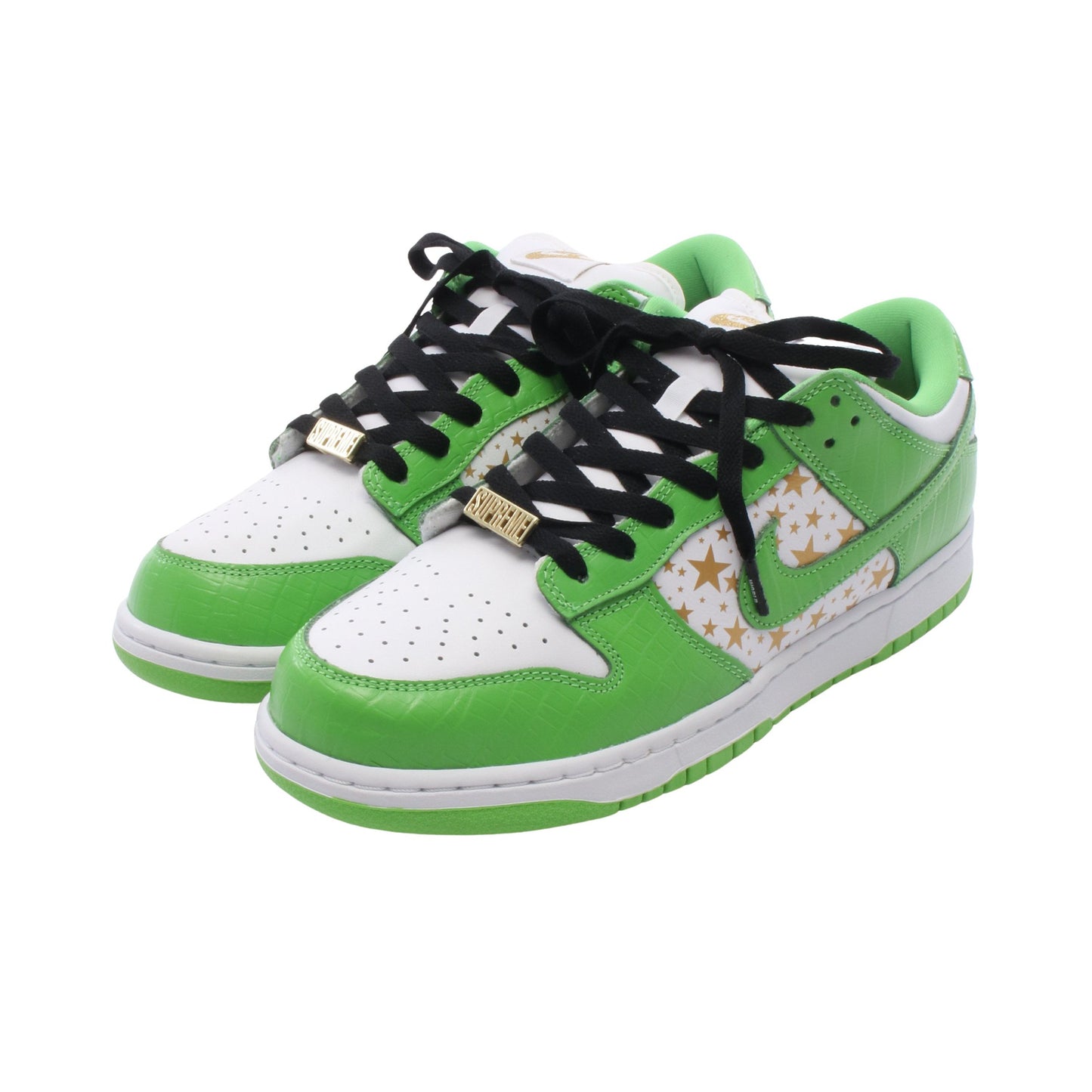 NIKE SB × Supreme DANK SB クロコ型押し スター スニーカー レザー イエローグリーン ホワイト ゴールド ナイキエスビー