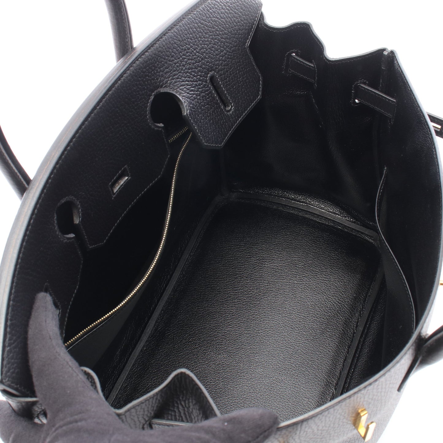 バーキン35 ハンドバッグ アルデンヌ ブラック ゴールド金具 □C刻印 エルメス バッグ HERMES