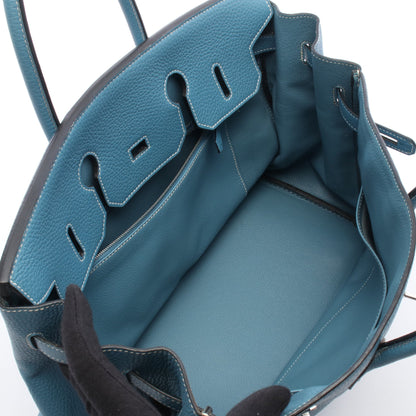 バーキン35 ブルージーン ハンドバッグ トゴ ブルー シルバー金具 □J刻印 エルメス バッグ HERMES