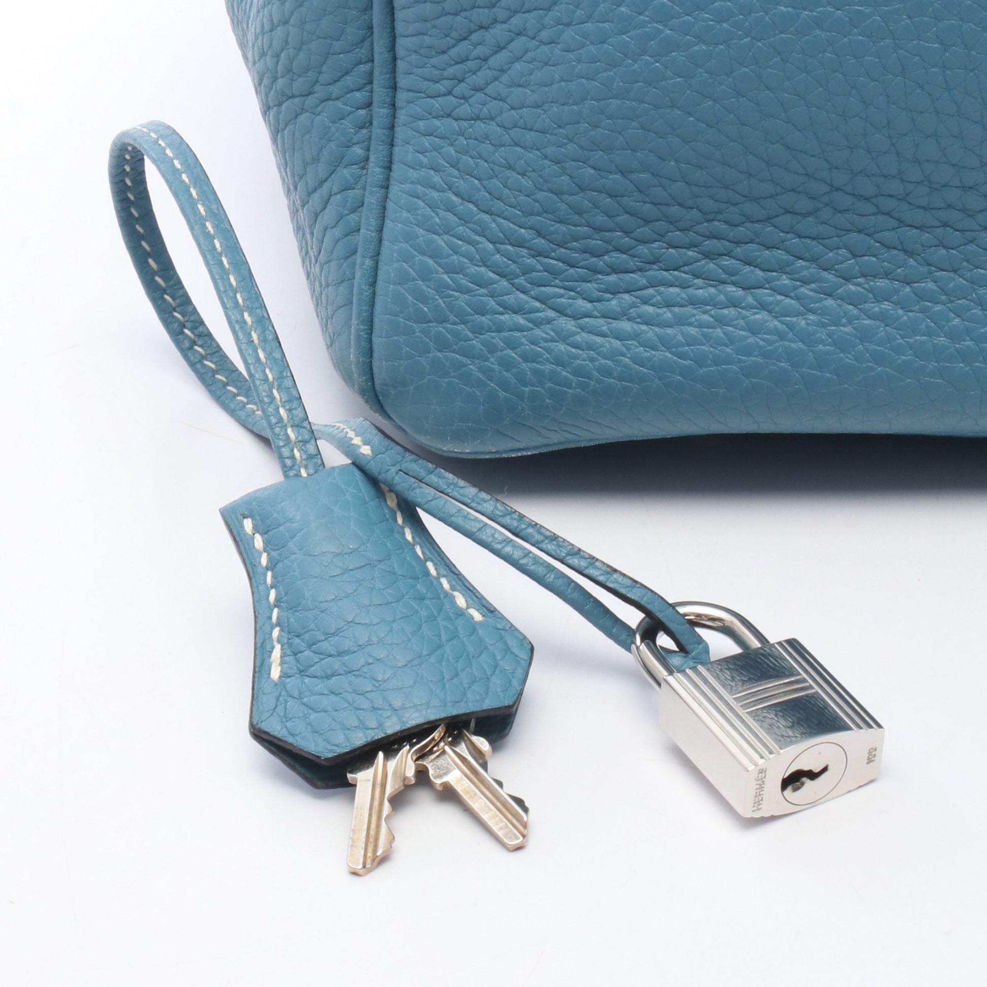 バーキン35 ブルージーン ハンドバッグ トゴ ブルー シルバー金具 □J刻印 エルメス バッグ HERMES