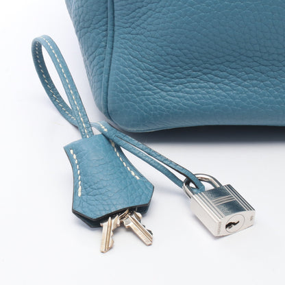 バーキン35 ブルージーン ハンドバッグ トゴ ブルー シルバー金具 □J刻印 エルメス バッグ HERMES