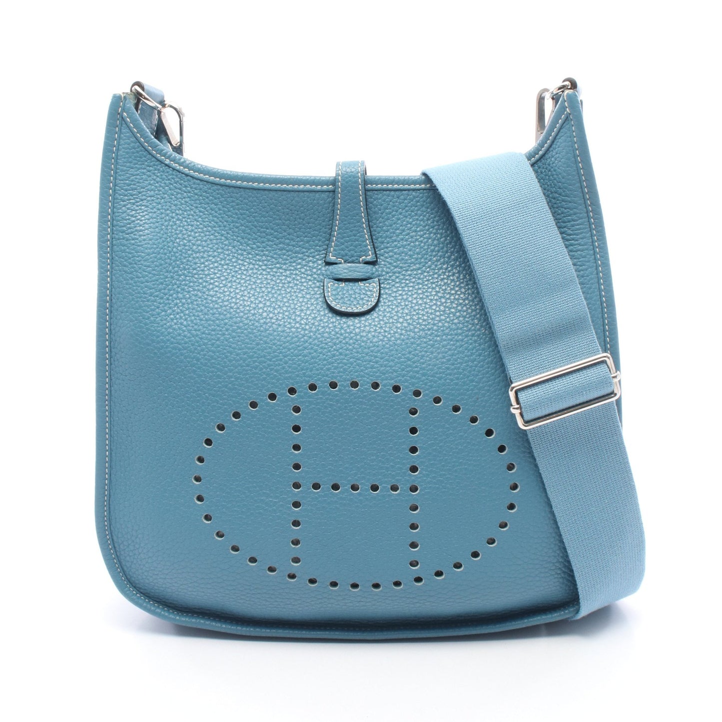 エヴリン 3 トロワ PM ブルージーン ショルダーバッグ トリヨンクレマンス ブルー シルバー金具 □O刻印 エルメス バッグ HERMES