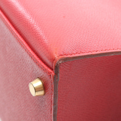 ケリー32 ルージュヴィフ 外縫い 2WAY ハンドバッグ クシュベル レッド ゴールド金具 □A刻印 エルメス バッグ HERMES