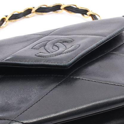ココマーク ダイヤステッチ ハンドバッグ ラムスキン ブラック ゴールド金具 シャネル バッグ CHANEL