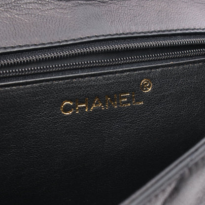ココマーク ダイヤステッチ ハンドバッグ ラムスキン ブラック ゴールド金具 シャネル バッグ CHANEL
