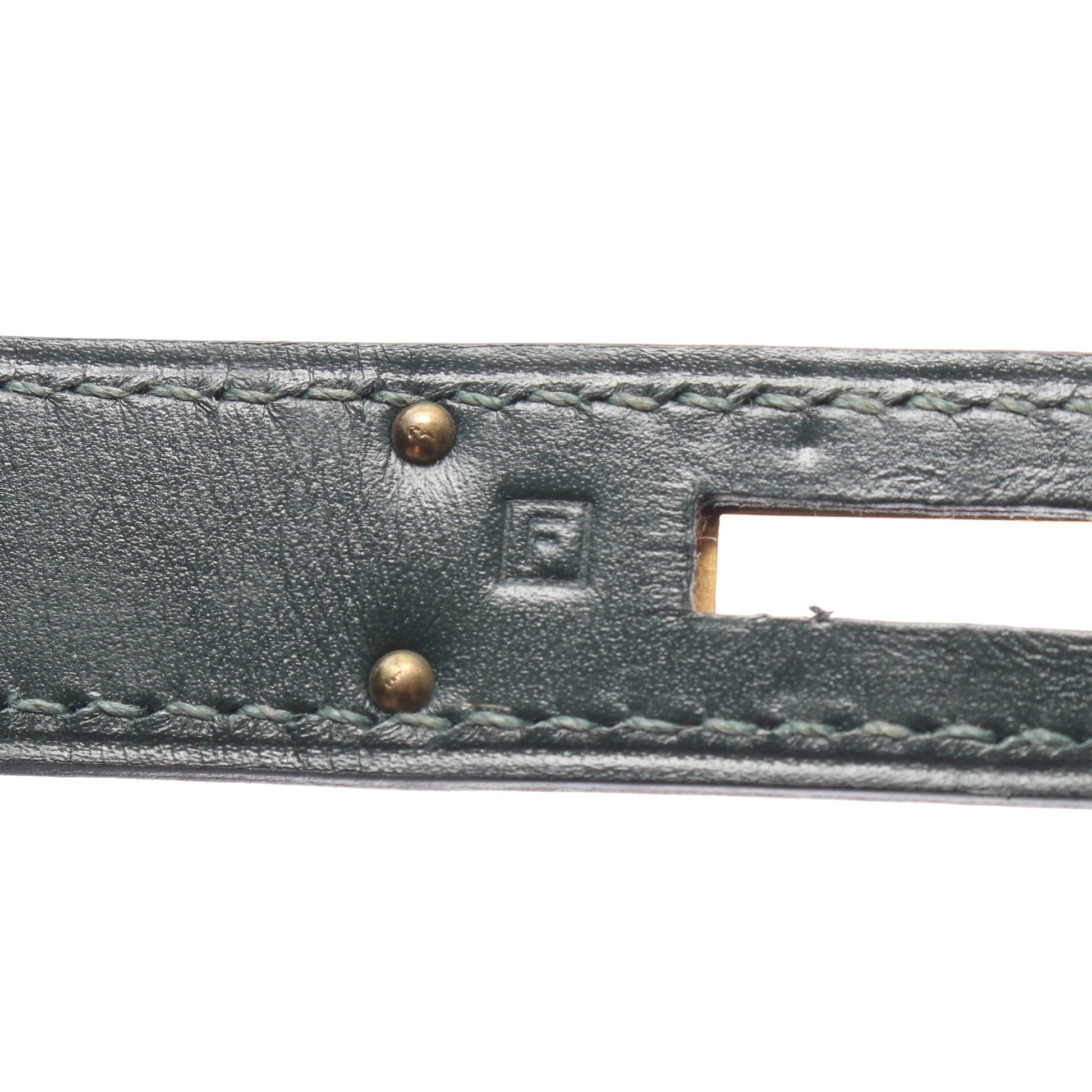 ケリー28 ヴェールフォンセ 外縫い 2WAY ハンドバッグ ボックスカーフ ダークグリーン ゴールド金具 □F刻印 エルメス バッグ HERMES