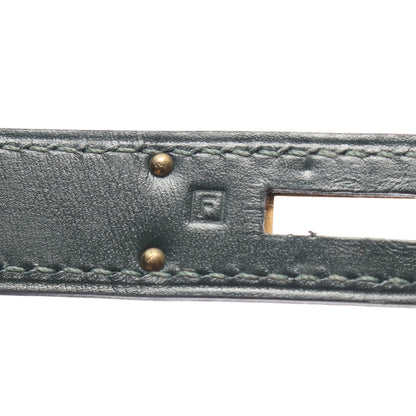 ケリー28 ヴェールフォンセ 外縫い 2WAY ハンドバッグ ボックスカーフ ダークグリーン ゴールド金具 □F刻印 エルメス バッグ HERMES