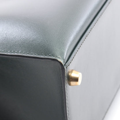 ケリー28 ヴェールフォンセ 外縫い 2WAY ハンドバッグ ボックスカーフ ダークグリーン ゴールド金具 □F刻印 エルメス バッグ HERMES