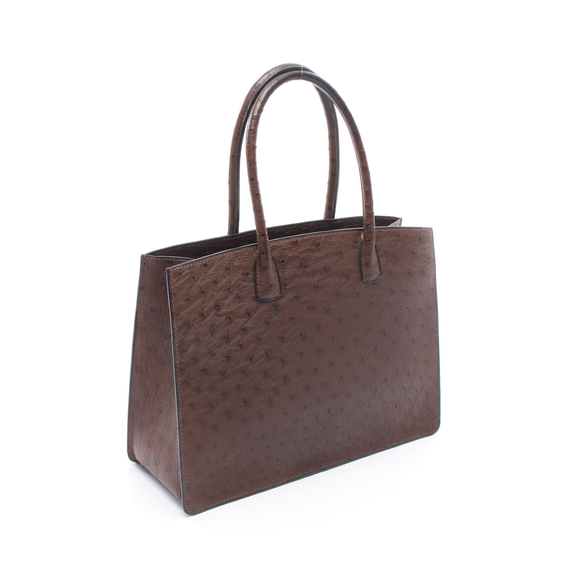 ホワイトバスPM エベンヌ ハンドバッグ オーストリッチ ダークブラウン ゴールド金具 □G刻印 エルメス バッグ HERMES