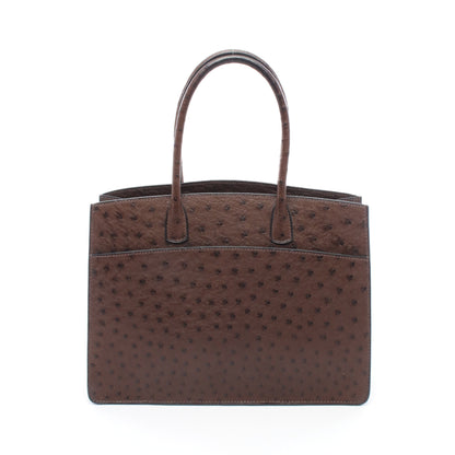 ホワイトバスPM エベンヌ ハンドバッグ オーストリッチ ダークブラウン ゴールド金具 □G刻印 エルメス バッグ HERMES