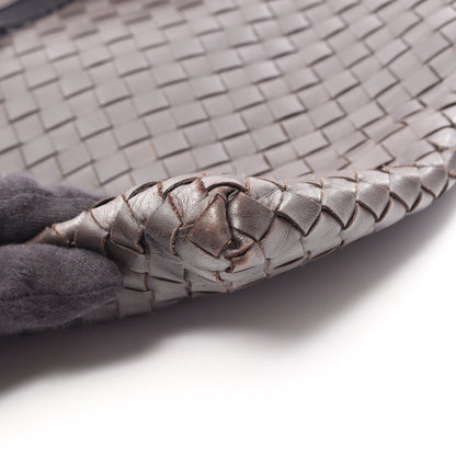 イントレチャート ショルダーバッグ レザー ダークブラウン ボッテガヴェネタ バッグ BOTTEGA VENETA