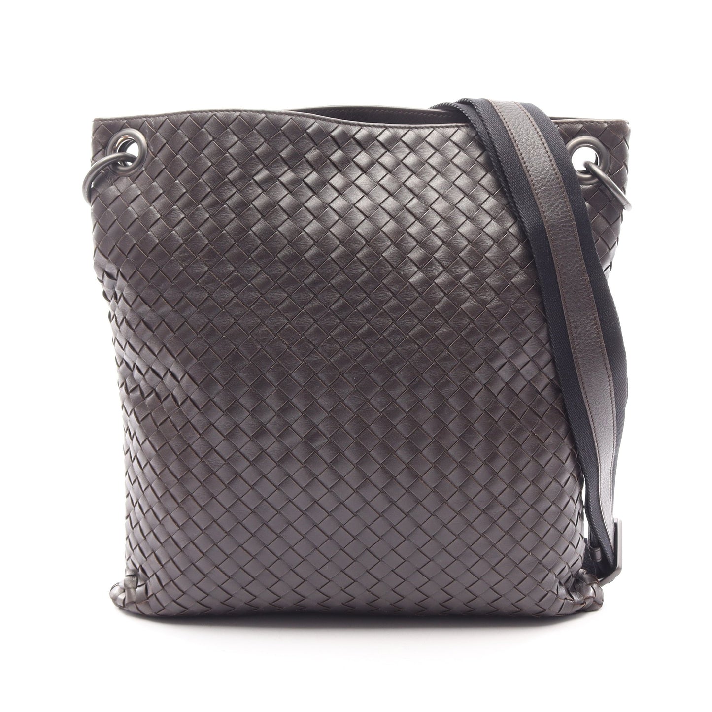 イントレチャート ショルダーバッグ レザー ダークブラウン ボッテガヴェネタ バッグ BOTTEGA VENETA