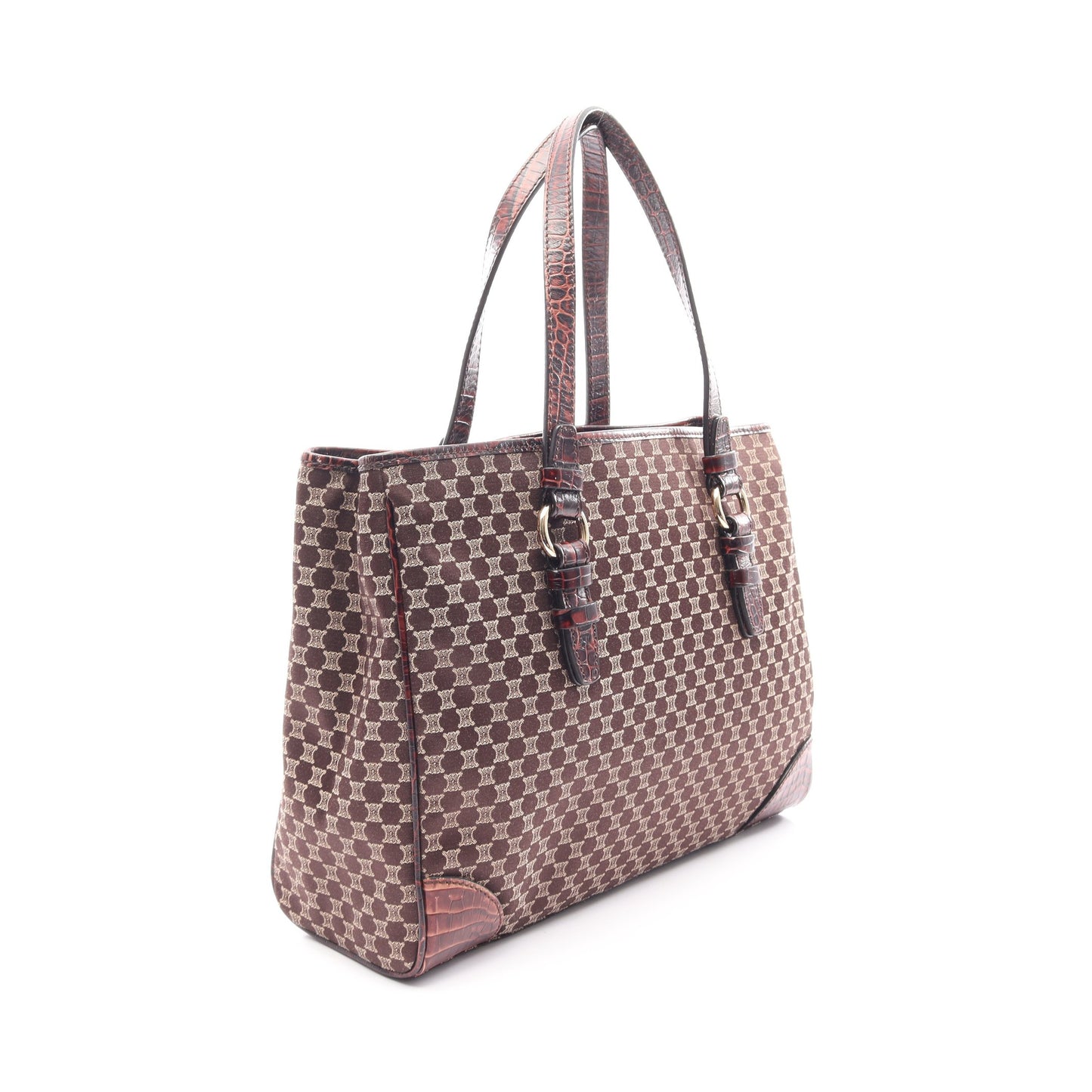 マカダム ショルダーバッグ トートバッグ キャンバス レザー ダークブラウン セリーヌ バッグ CELINE