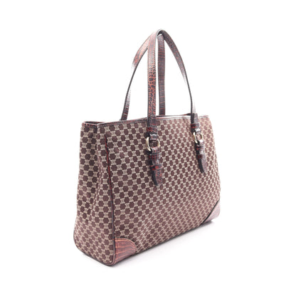 マカダム ショルダーバッグ トートバッグ キャンバス レザー ダークブラウン セリーヌ バッグ CELINE