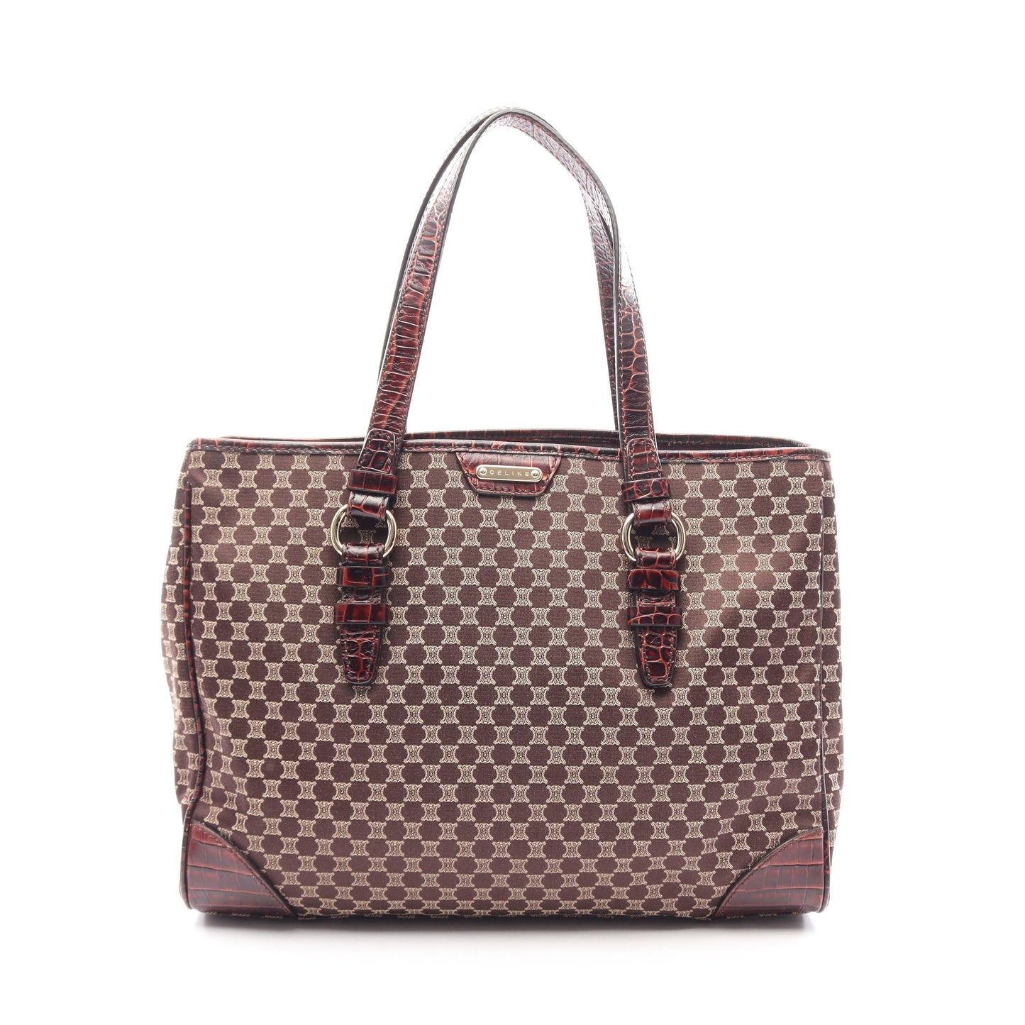 マカダム ショルダーバッグ トートバッグ キャンバス レザー ダークブラウン セリーヌ バッグ CELINE