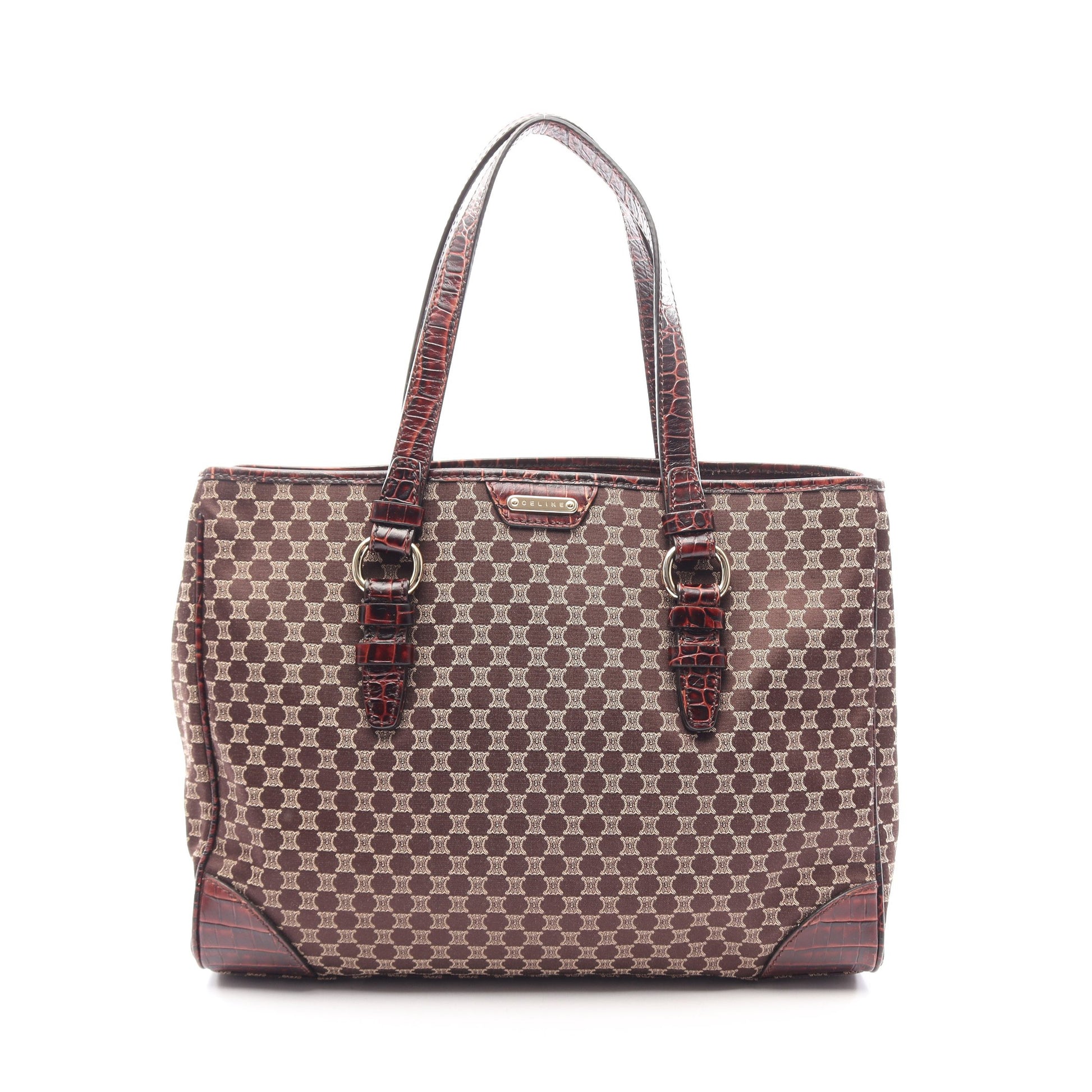 マカダム ショルダーバッグ トートバッグ キャンバス レザー ダークブラウン セリーヌ バッグ CELINE