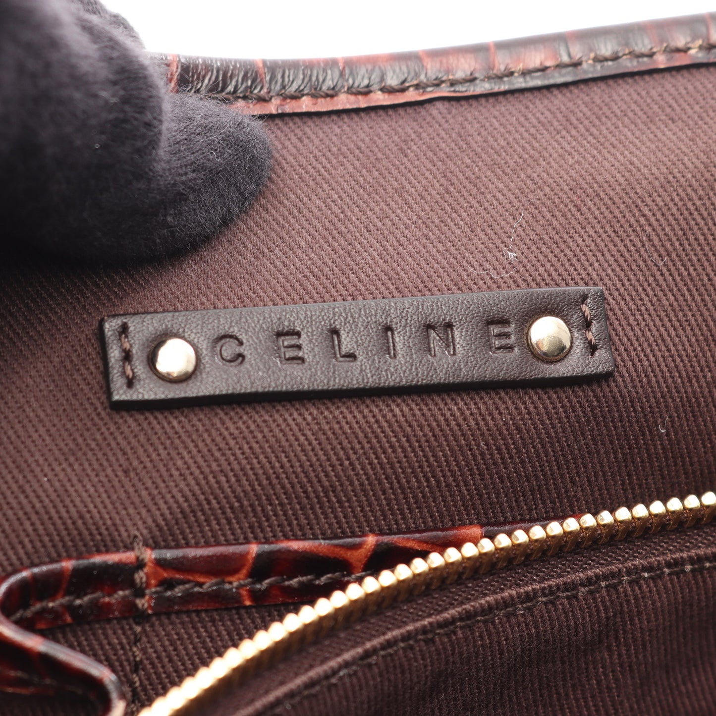 マカダム ショルダーバッグ トートバッグ キャンバス レザー ダークブラウン セリーヌ バッグ CELINE
