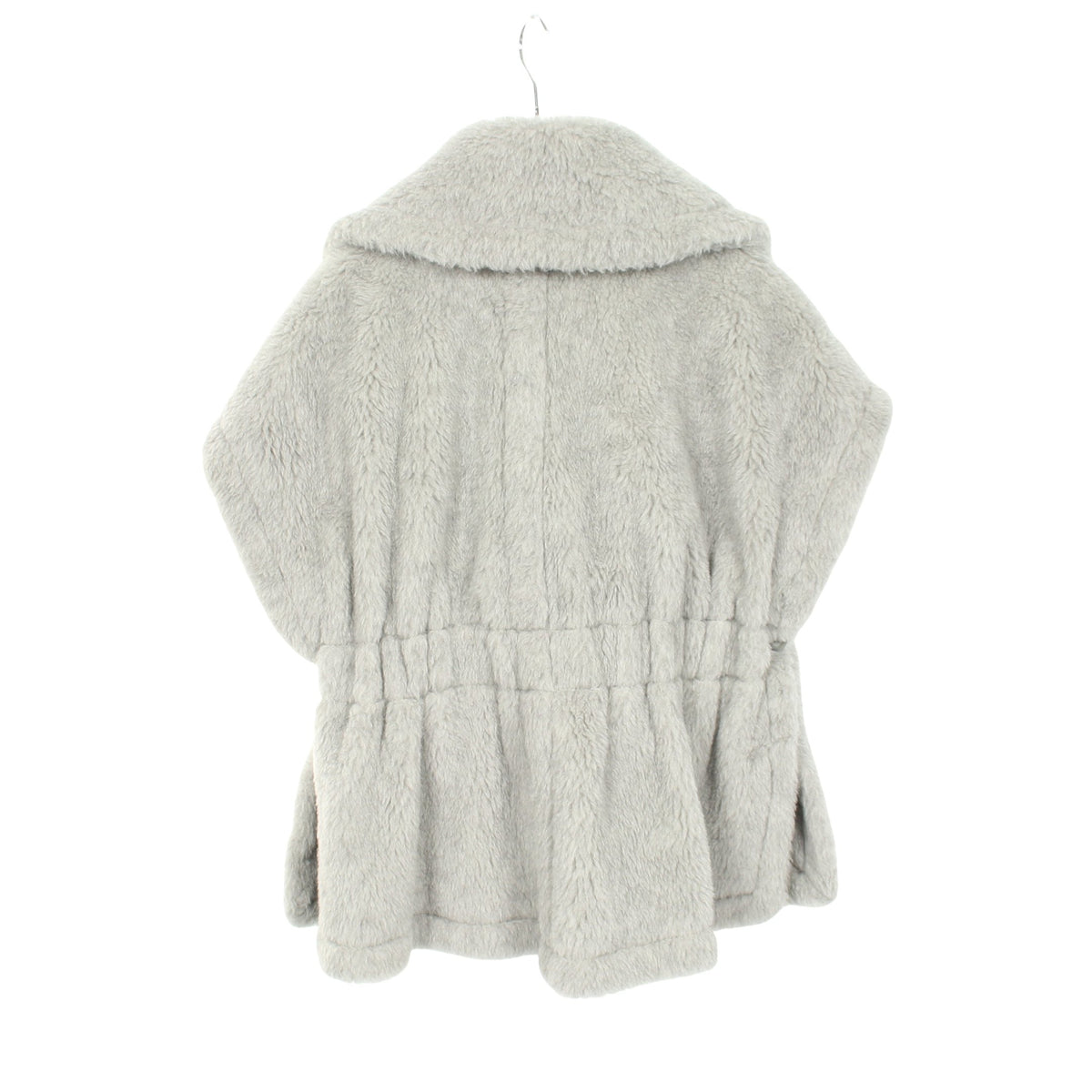 テディベア ケープ ポンチョ ウール アルパカ シルク レザー グレー マックスマーラ アウター Max Mara