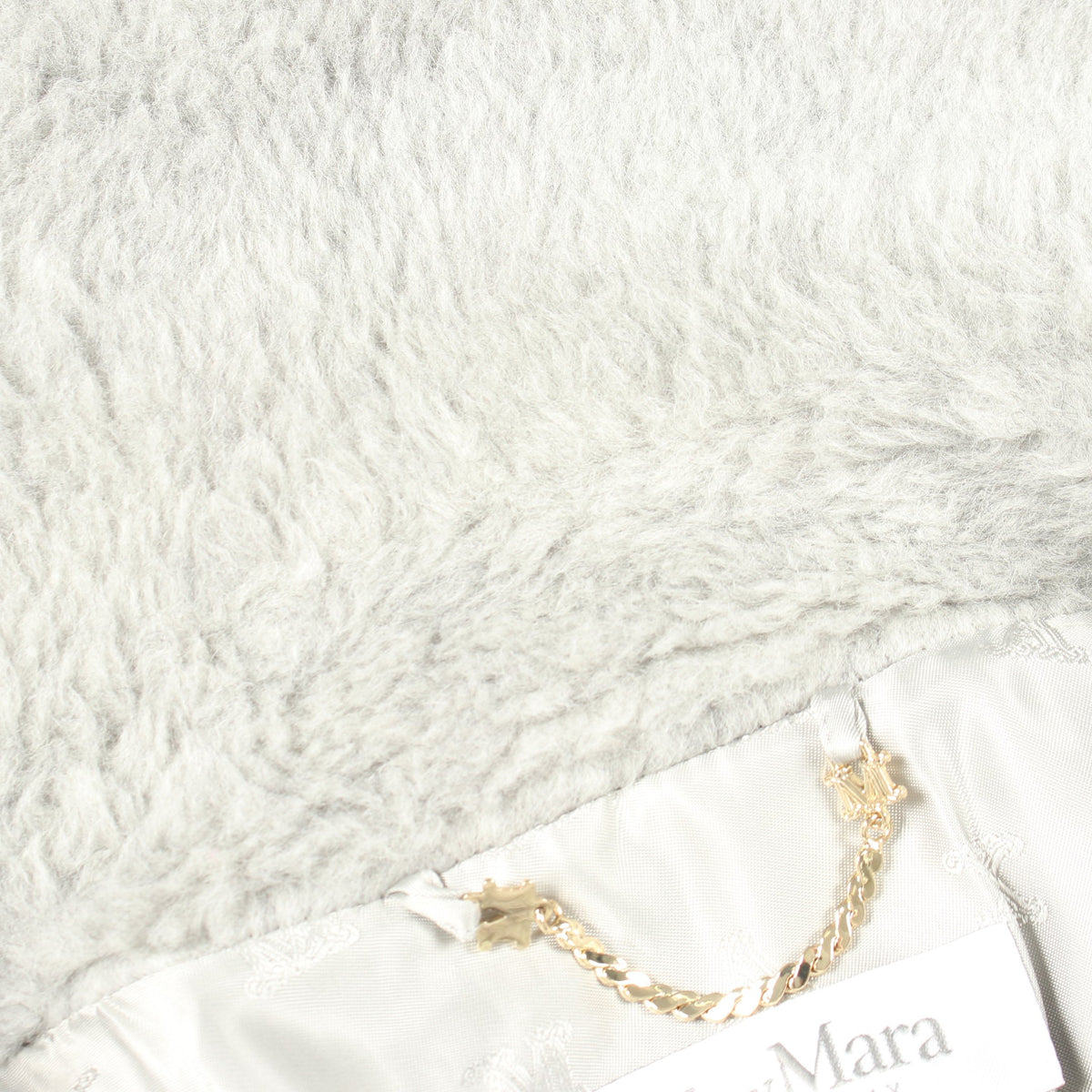 テディベア ケープ ポンチョ ウール アルパカ シルク レザー グレー マックスマーラ アウター Max Mara