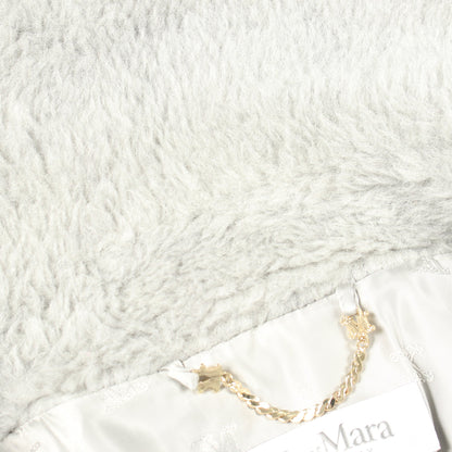 テディベア ケープ ポンチョ ウール アルパカ シルク レザー グレー マックスマーラ アウター Max Mara
