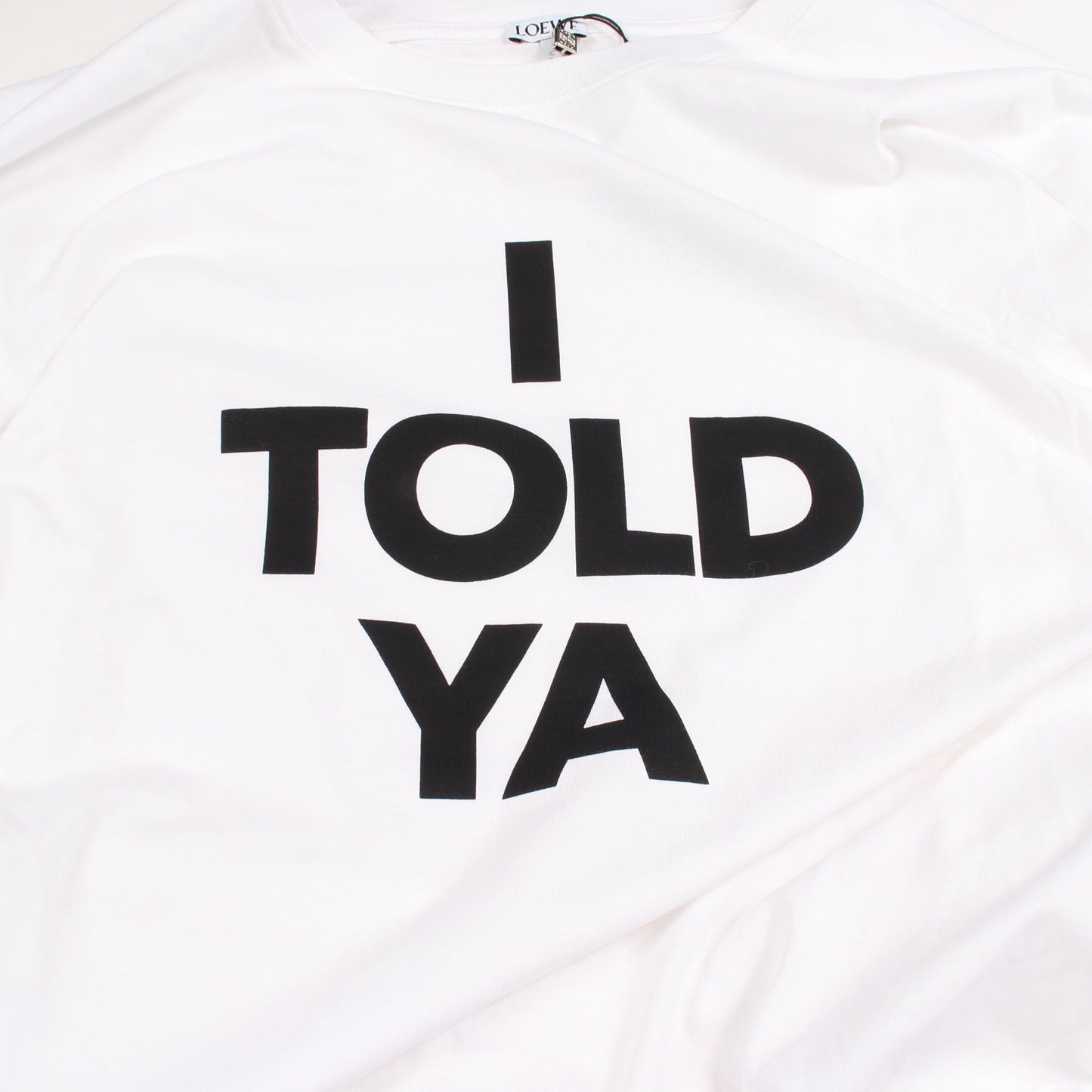 I TOLD YA 半袖Tシャツ コットン ホワイト ロエベ