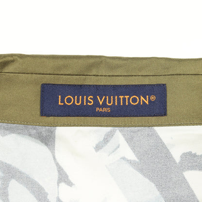 モノグラム 総柄 半袖 シャツ シルク ネイビー カーキグリーン オフホワイト ルイヴィトン トップス LOUIS VUITTON