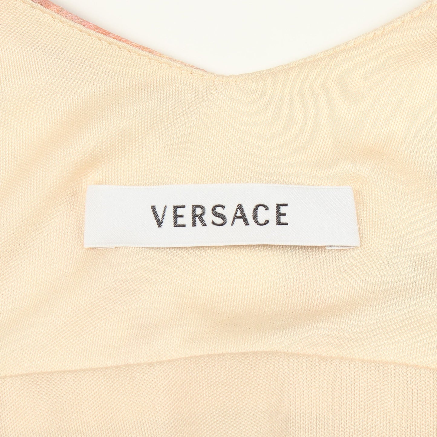 総柄 ノースリーブ ワンピース レーヨン ライトベージュ マルチカラー ヴェルサーチ ワンピース Versace