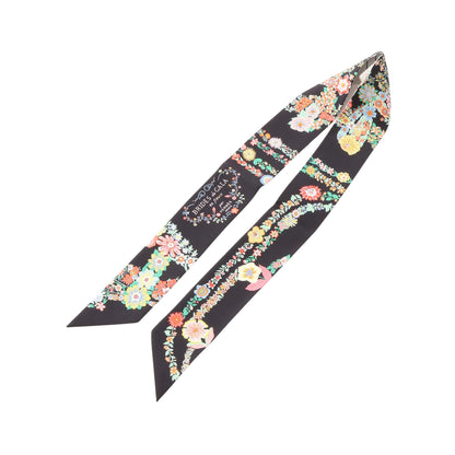 ツイリー Brides de Gala en Fleurs アイライナー リボン スカーフ シルク ブラック ホワイト マルチカラー エルメス 財布・小物 HERMES