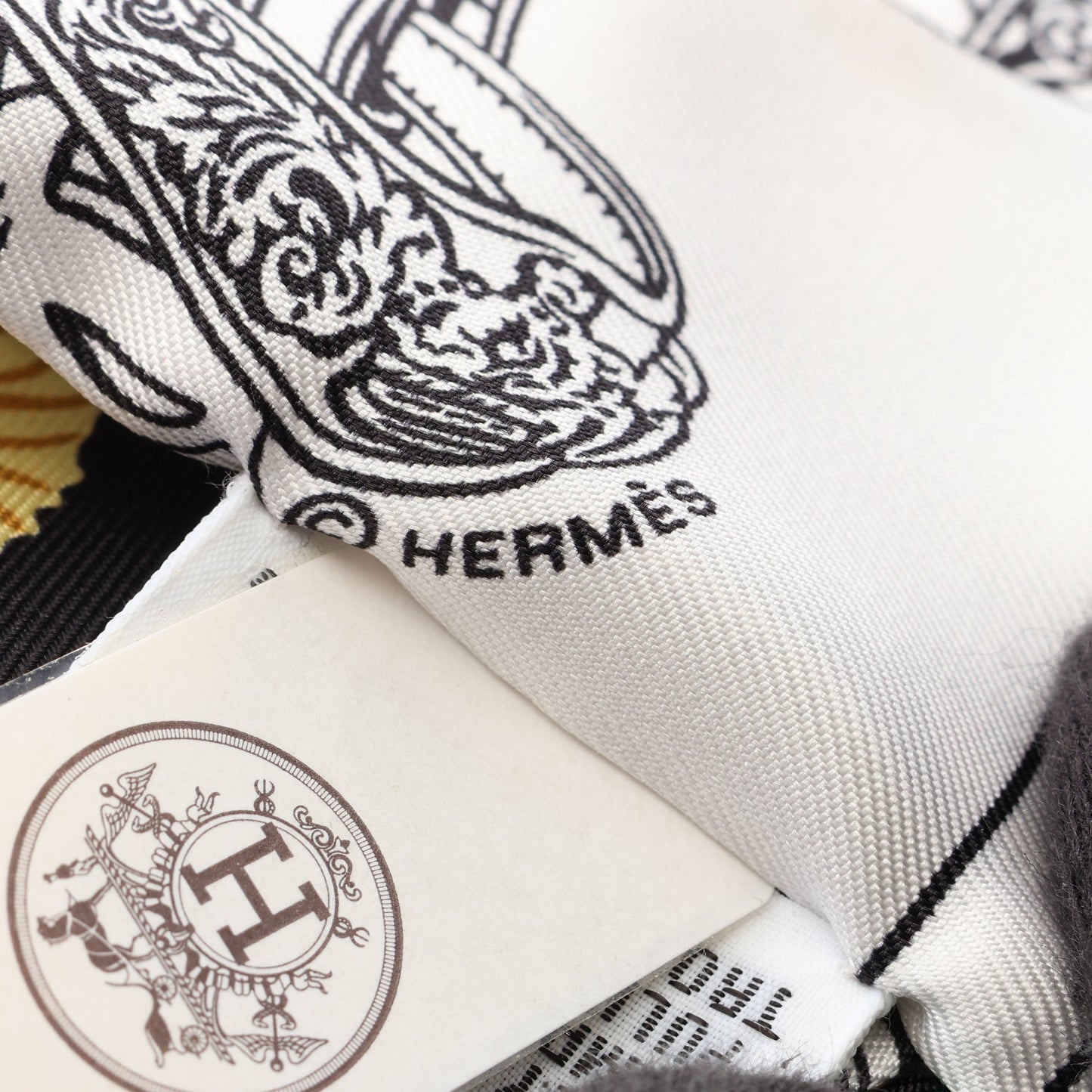 ツイリー Brides de Gala en Fleurs アイライナー リボン スカーフ シルク ブラック ホワイト マルチカラー エルメス 財布・小物 HERMES