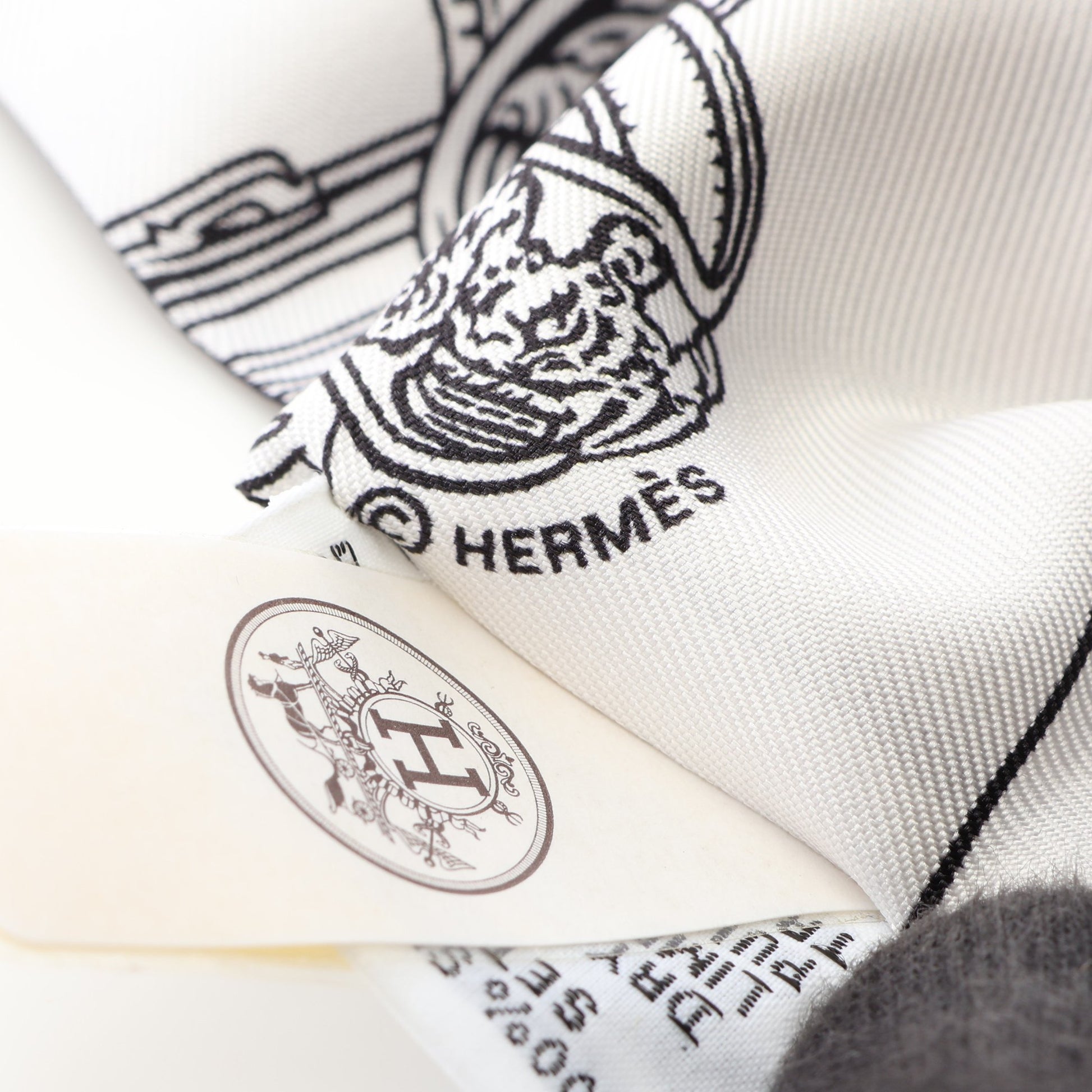 ツイリー Brides de Gala en Fleurs アイライナー リボン スカーフ シルク ブラック ホワイト マルチカラー エルメス 財布・小物 HERMES