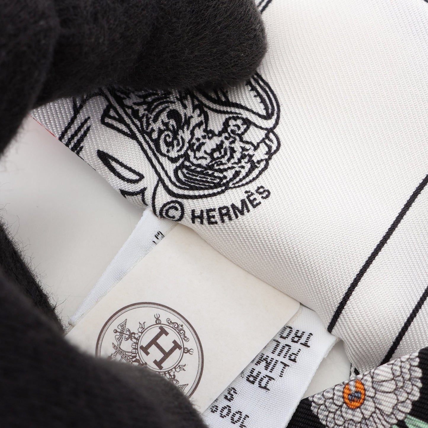 ツイリー Brides de Gala en Fleurs アイライナー リボン スカーフ シルク ブラック ホワイト マルチカラー エルメス 財布・小物 HERMES