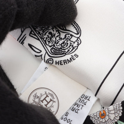 ツイリー Brides de Gala en Fleurs アイライナー リボン スカーフ シルク ブラック ホワイト マルチカラー エルメス 財布・小物 HERMES