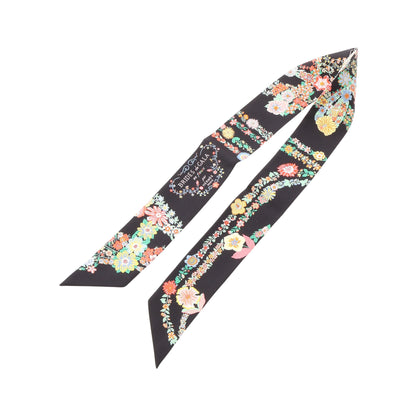 ツイリー Brides de Gala en Fleurs アイライナー リボン スカーフ シルク ブラック ホワイト マルチカラー エルメス 財布・小物 HERMES