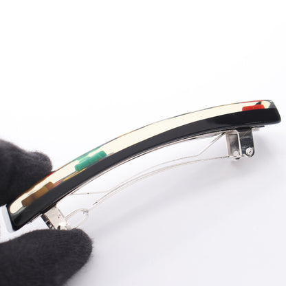 ココマーク クローバー バレッタ レジン ブラック マルチカラー 04P シャネル アクセサリー CHANEL