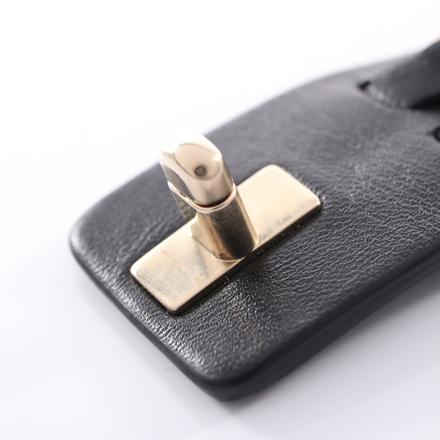 ココマーク ターンロック ブレスレット レザー GP ブラック ゴールド B18K シャネル