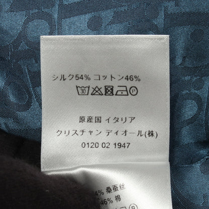 オブリーク 半袖 シャツ シルク コットン ダークブルー ディオール トップス DIOR