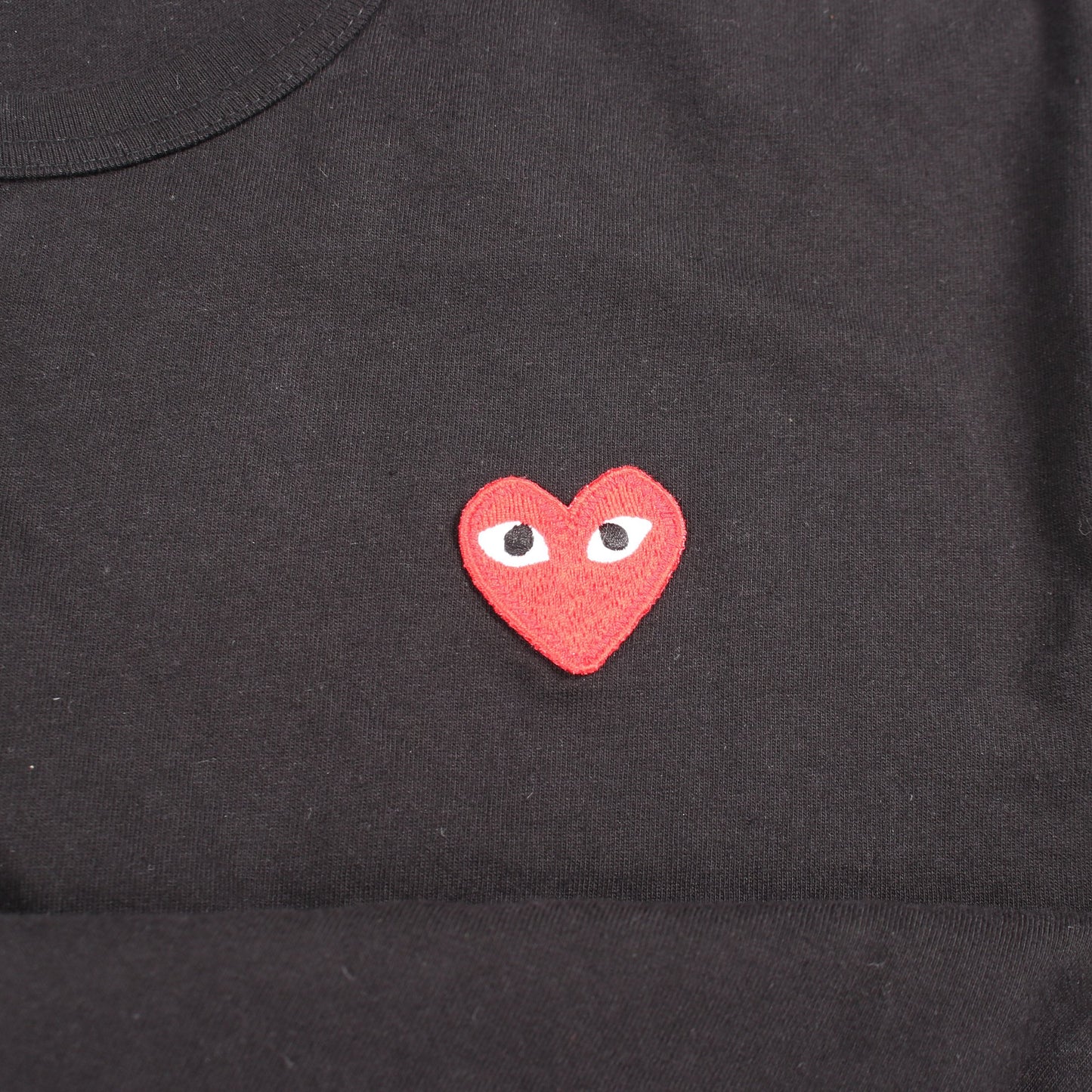 ハートロゴ 長袖Tシャツ コットン ブラック プレイコムデギャルソン