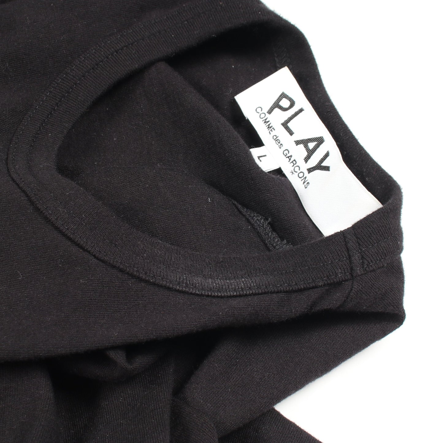 ハートロゴ 長袖Tシャツ コットン ブラック プレイコムデギャルソン