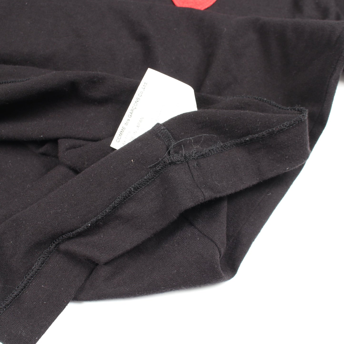 ハートロゴ 長袖Tシャツ コットン ブラック プレイコムデギャルソン