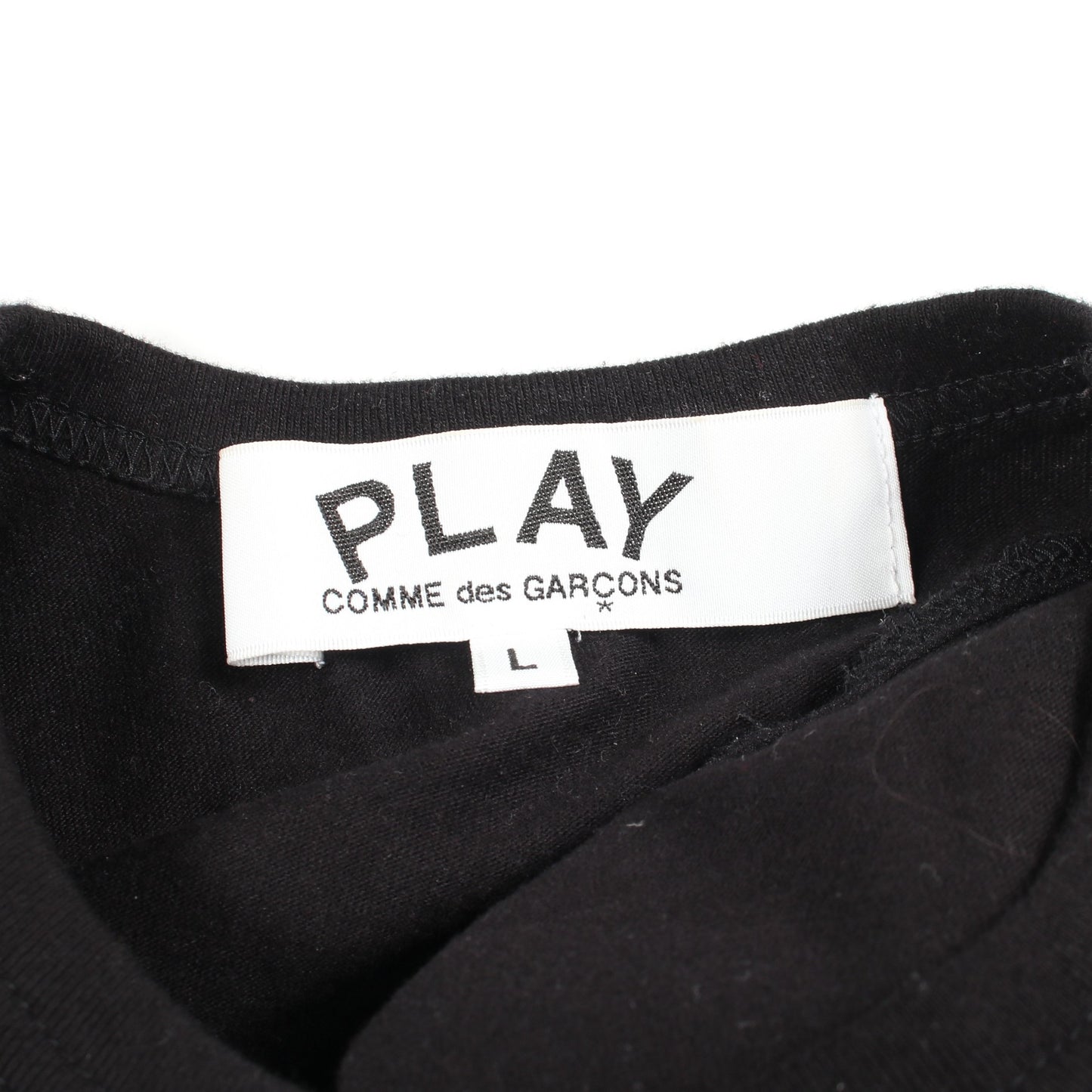ハートロゴ 長袖Tシャツ コットン ブラック プレイコムデギャルソン