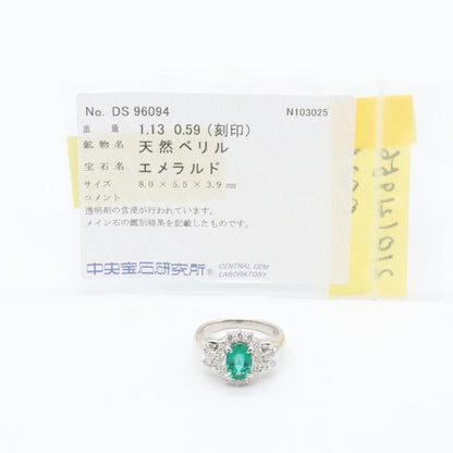 エメラルド ダイヤモンド リング リング 指輪 PT900 エメラルド ダイヤモンド プラチナ グリーン クリア ノーブランドジュエリー