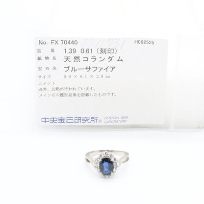 サファイア ダイヤモンド リング リング 指輪 PT900 サファイア ダイヤモンド プラチナ ブルー クリア ノーブランドジュエリー