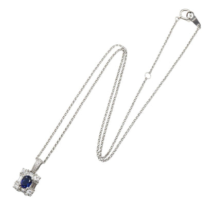 サファイア ダイヤモンド ネックレス ネックレス PT900 PT850 サファイア ダイヤモンド プラチナ ブルー クリア ノーブランドジュエリー