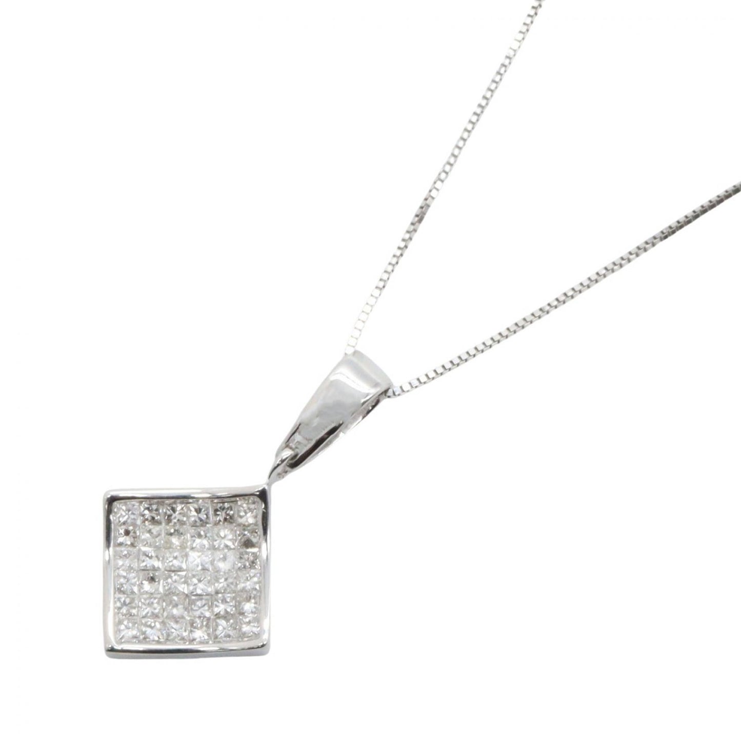 ダイヤモンド ネックレス ネックレス K18WG ダイヤモンド ホワイトゴールド クリア ノーブランドジュエリー