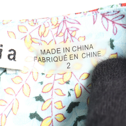 花柄 半袖 ワンピース コットン ライトブルー マルチカラー アリスアンドオリビア