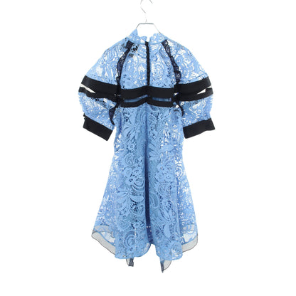 Embroidered Lace Handkerchief Dress レース ワンピース ライトブルー ブラック スリーワンフィリップリム
