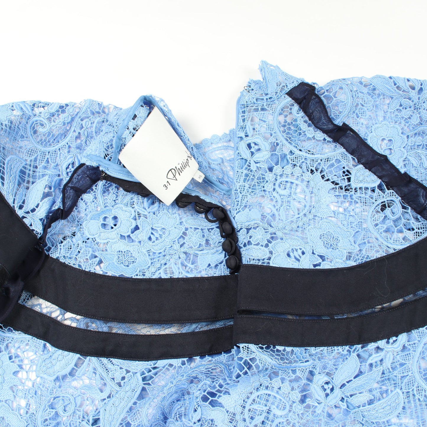 Embroidered Lace Handkerchief Dress レース ワンピース ライトブルー ブラック スリーワンフィリップリム